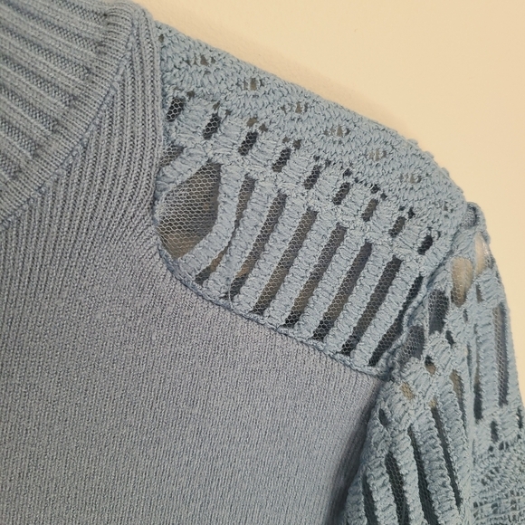 Siani Milano | Women's Light Blue Knit Mockneck Pullover Sweater (Size XL) - Picture 6 of 11